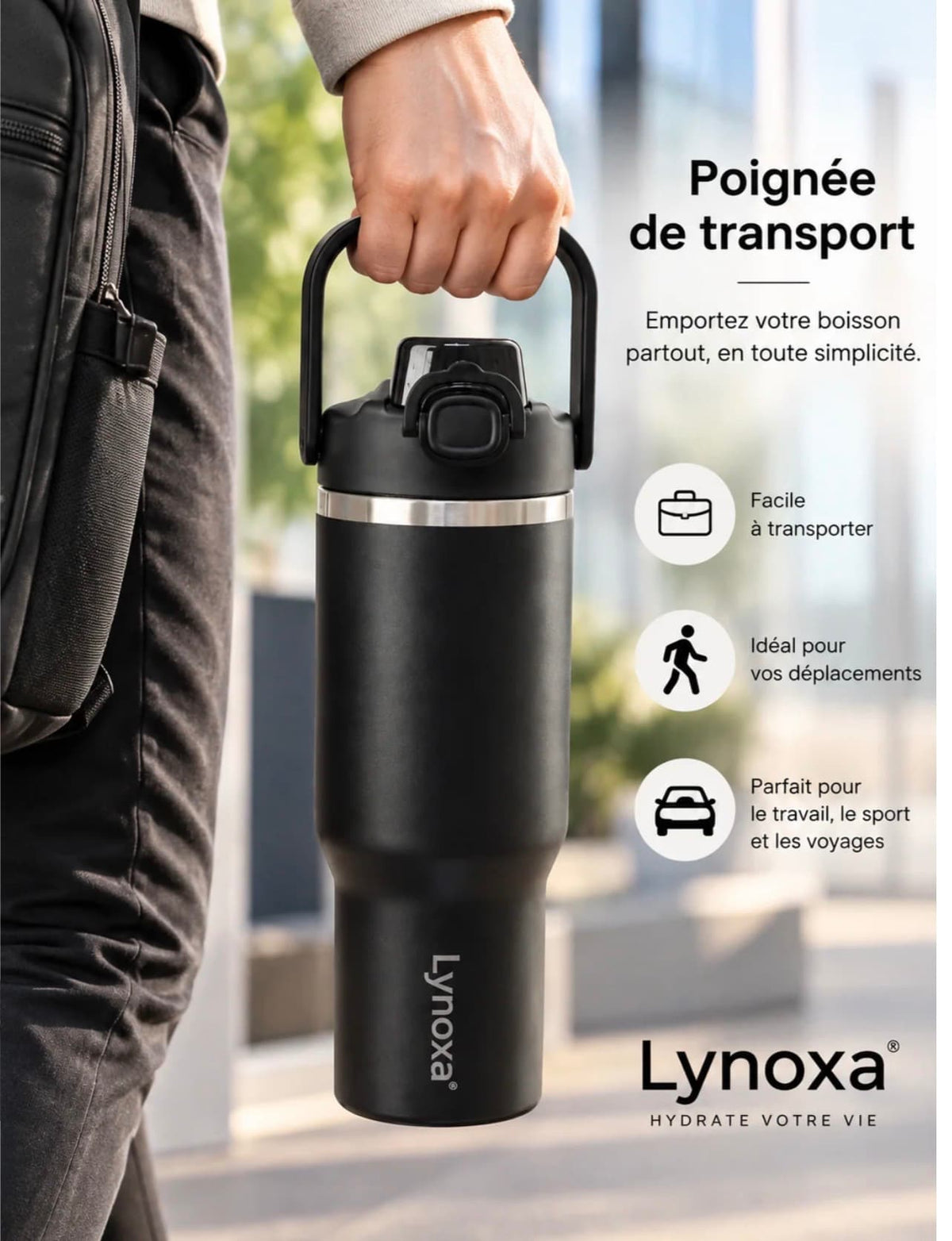 Poignee transport gobelet isotherme 1L Lynoxa
